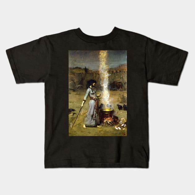 Magic Circle - John William Waterhouse Kids T-Shirt by forgottenbeauty